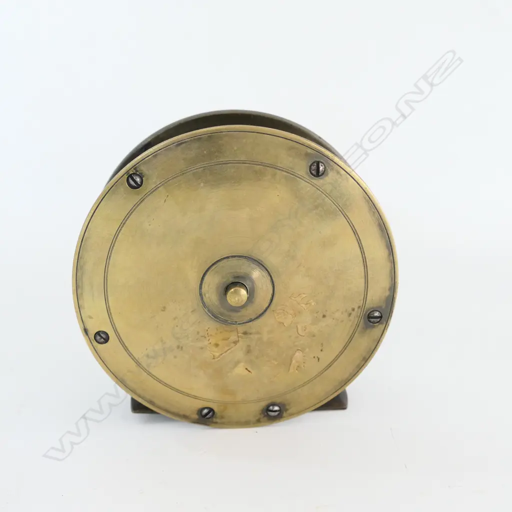 LATE VICT. PERIOD 4" BRASS SALMON REEL, BIRMINGHAM Image 1++